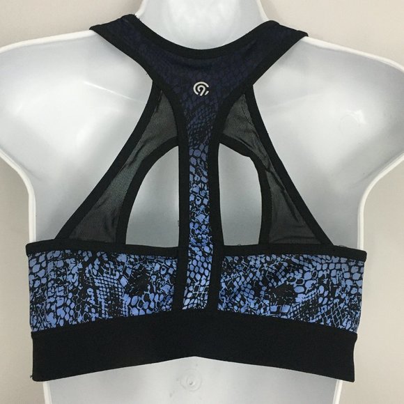 Champion Womens M Black & Blue Snakeskin Print Racerback Pullover Tank Top - Picture 4 of 7